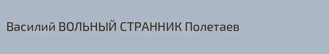 Василий ВОЛЬНЫЙ СТРАННИК Полетаев